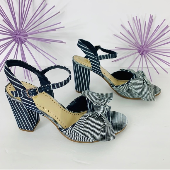 Circus Sam Edelman EVA / Bow Blue White Chunk Heel - Picture 4 of 9